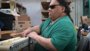 Julius working on the auto bagging station