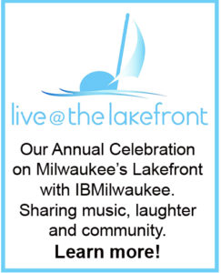 Logo for Live at the Lakefront. Our annual celebration on Milwaukee's Lakefront with IB Milwaukee. Sharing music, laughter and community. Learn more -