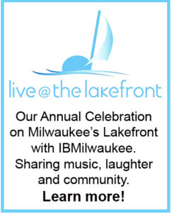 Logo for Live at the Lakefront. Our annual celebration on Milwaukee's Lakefront with IB Milwaukee. Sharing music, laughter and community. Learn more -