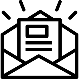 Newsletter Icon - An Envelope with mail inside of it.