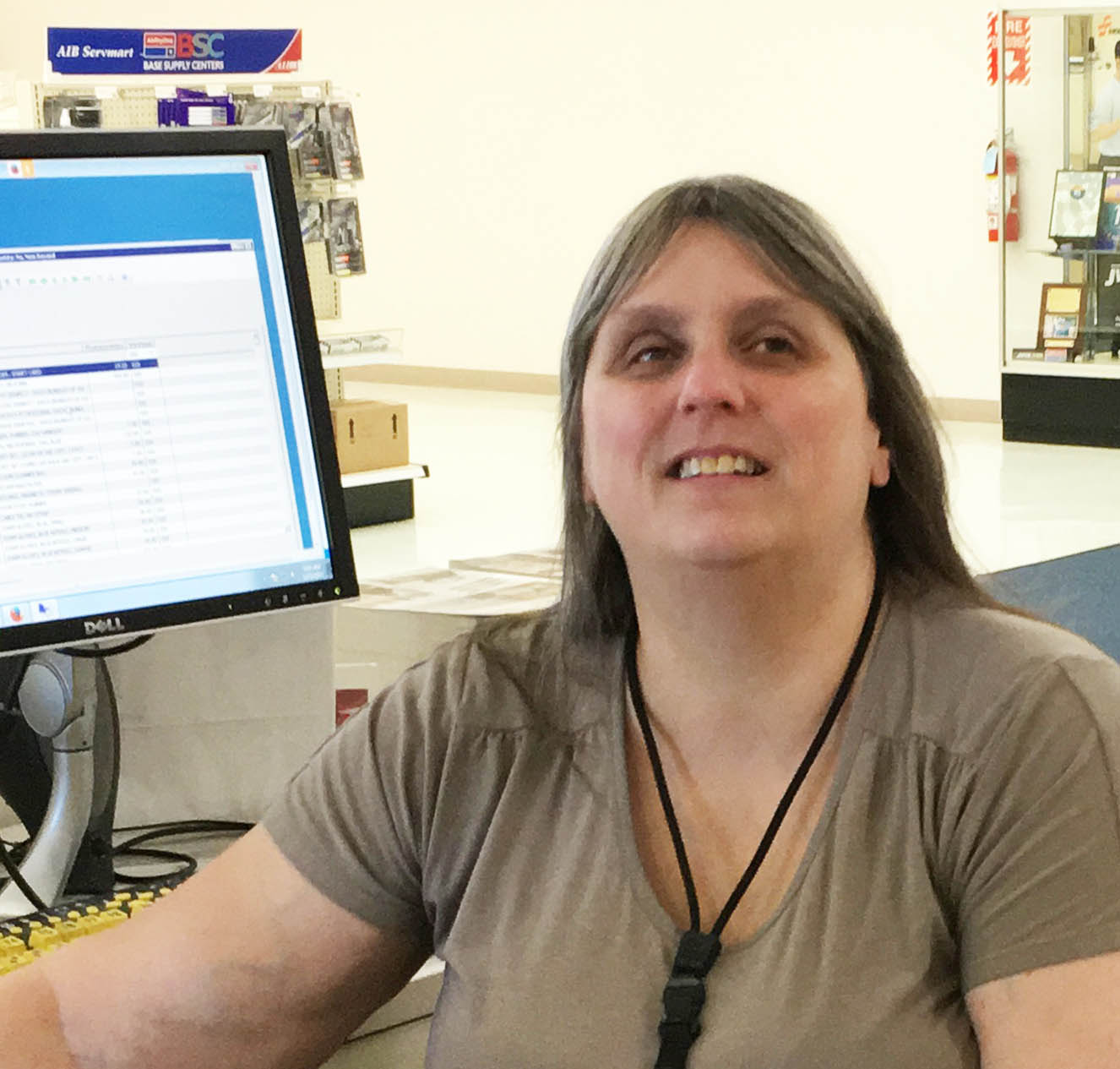 Michelle sits at her desk in the BSC