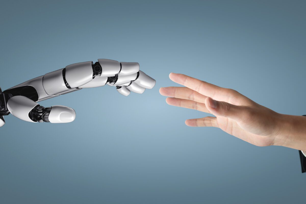 3D rendering artificial intelligence AI research of robot and cy