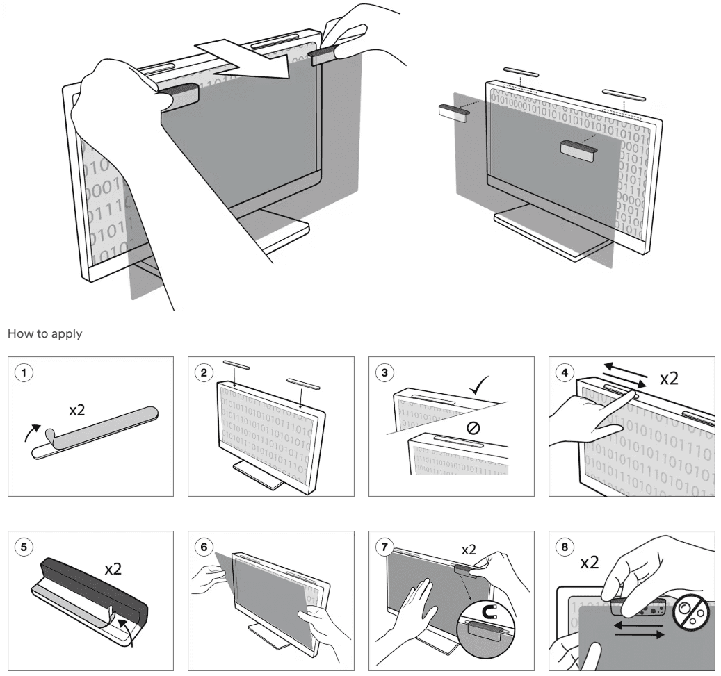 Magnetic Attach for Monitors step-by-step instructions