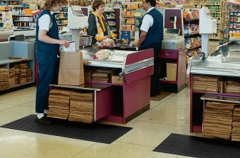 Floor mats in a grocery store